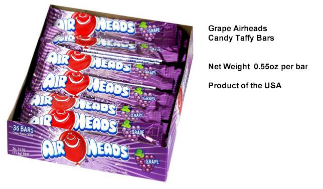 Airheads Grape Candy Taffy 36ct