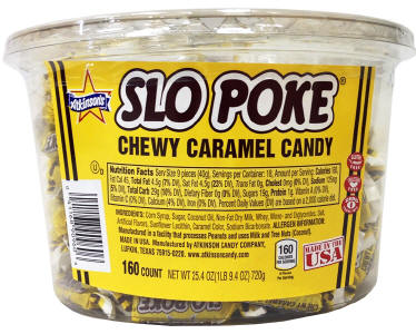 Slo Poke Caramel Candy 160ct Tub