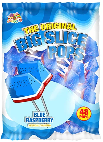 Big Slice Blue Rasberry Pops 48ct