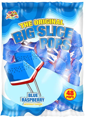 Big Slice Blue Raspberry Pops 48ct