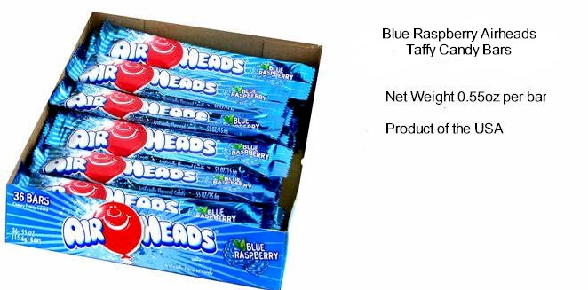 Airheads Blue Raspberry Candy Taffy 36ct
